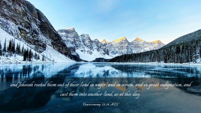 Picture 03 - Deuteronomy 29:28 ASV Desktop Wallpaper - and Jehovah rooted them out of their land in - Desktop Bible Verse Wallpaper