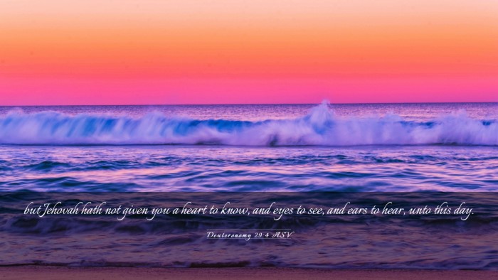Picture 03 - Deuteronomy 29:4 ASV Desktop Wallpaper - but Jehovah hath not given you a heart to know, - Desktop Bible Verse Wallpaper