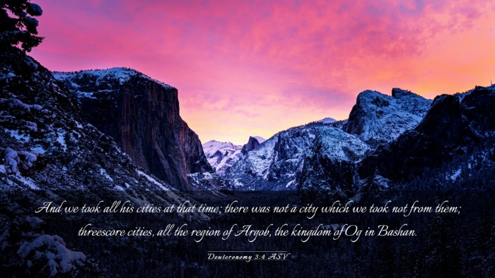 Picture 03 - Deuteronomy 3:4 ASV Desktop Wallpaper - And we took all his cities at that time; there - Desktop Bible Verse Wallpaper