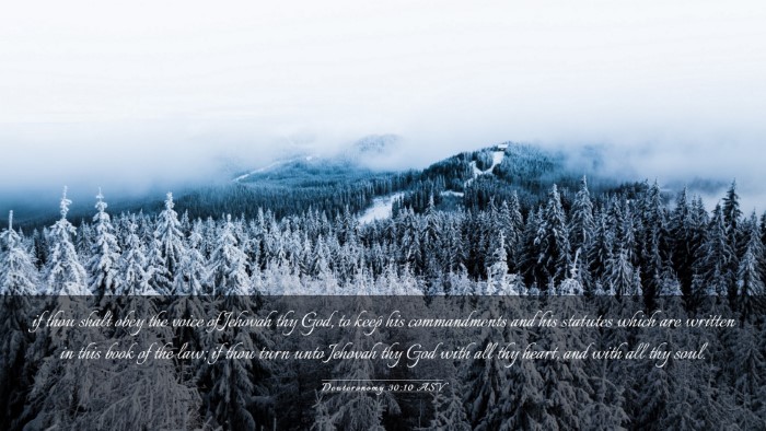 Picture 03 - Deuteronomy 30:10 ASV Desktop Wallpaper - if thou shalt obey the voice of Jehovah thy God, - Desktop Bible Verse Wallpaper