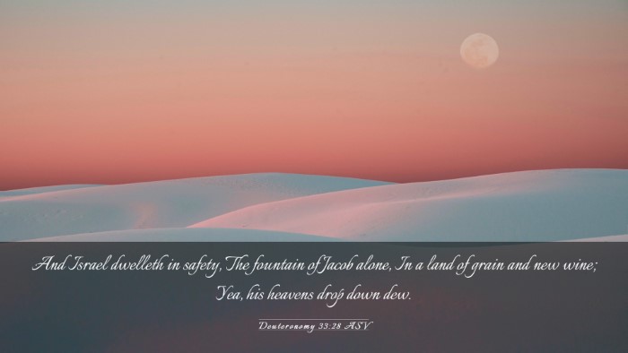 Picture 03 - Deuteronomy 33:28 ASV Desktop Wallpaper - And Israel dwelleth in safety, The fountain of - Desktop Bible Verse Wallpaper