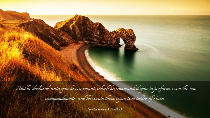 Picture 03 - Deuteronomy 4:13 ASV Desktop Wallpaper - And he declared unto you his covenant, which he - Desktop Bible Verse Wallpaper