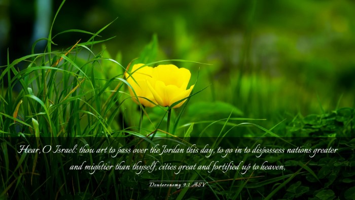 Picture 03 - Deuteronomy 9:1 ASV Desktop Wallpaper - Hear, O Israel: thou art to pass over the Jordan - Desktop Bible Verse Wallpaper