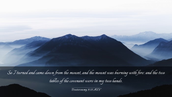 Picture 03 - Deuteronomy 9:15 ASV Desktop Wallpaper - So I turned and came down from the mount, and the - Desktop Bible Verse Wallpaper