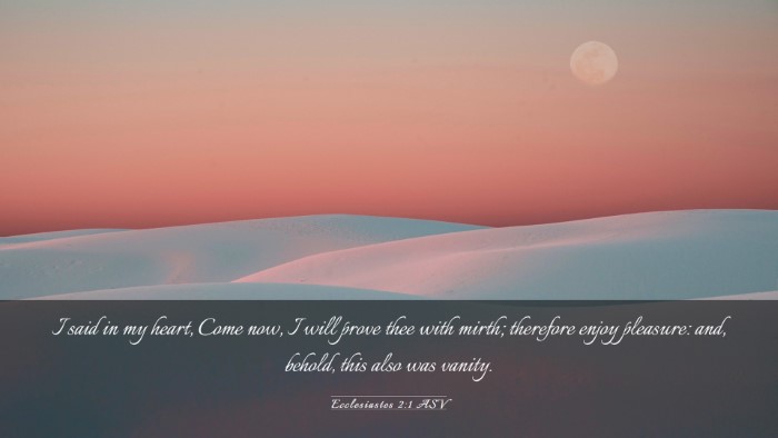 Picture 03 - Ecclesiastes 2:1 ASV Desktop Wallpaper - I said in my heart, Come now, I will prove thee - Desktop Bible Verse Wallpaper