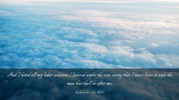 Picture 03 - Ecclesiastes 2:18 ASV Desktop Wallpaper - And I hated all my labor wherein I labored under - Desktop Bible Verse Wallpaper