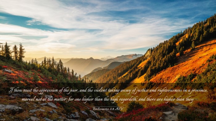 Picture 03 - Ecclesiastes 5:8 ASV Desktop Wallpaper - If thou seest the oppression of the poor, and the - Desktop Bible Verse Wallpaper