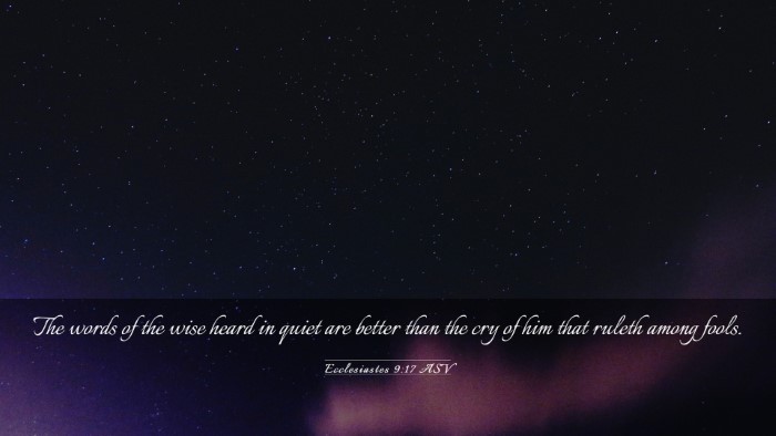 Picture 03 - Ecclesiastes 9:17 ASV Desktop Wallpaper - The words of the wise heard in quiet are better - Desktop Bible Verse Wallpaper