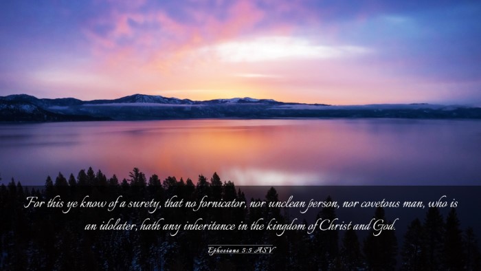 Picture 03 - Ephesians 5:5 ASV Desktop Wallpaper - For this ye know of a surety, that no fornicator, - Desktop Bible Verse Wallpaper