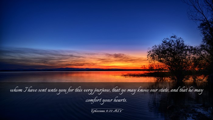 Picture 03 - Ephesians 6:22 ASV Desktop Wallpaper - whom I have sent unto you for this very purpose, - Desktop Bible Verse Wallpaper