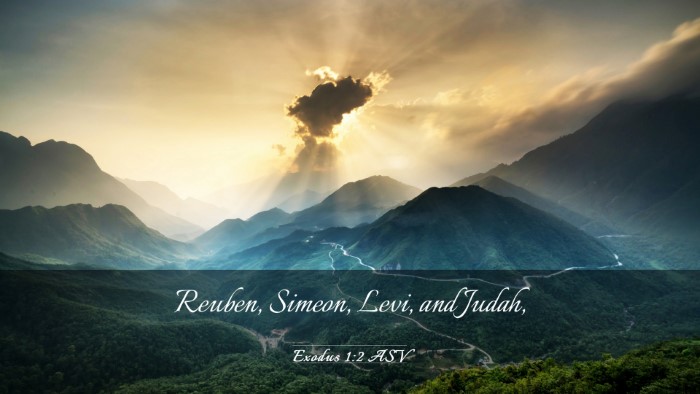 Picture 03 - Exodus 1:2 ASV Desktop Wallpaper - Reuben, Simeon, Levi, and - Desktop Bible Verse Wallpaper
