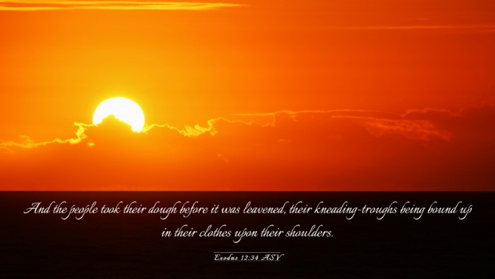Picture 03 - Exodus 12:34 ASV Desktop Wallpaper - And the people took their dough before it was - Desktop Bible Verse Wallpaper