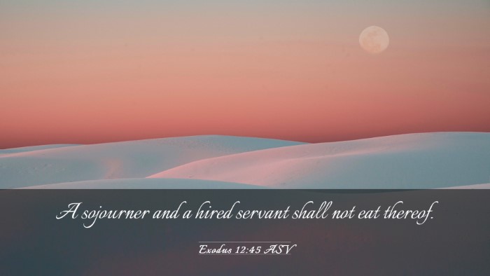 Picture 03 - Exodus 12:45 ASV Desktop Wallpaper - A sojourner and a hired servant shall not eat - Desktop Bible Verse Wallpaper