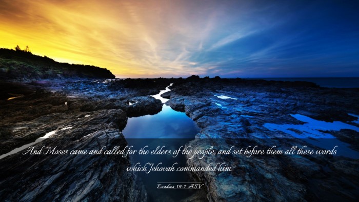 Picture 03 - Exodus 19:7 ASV Desktop Wallpaper - And Moses came and called for the elders of the - Desktop Bible Verse Wallpaper