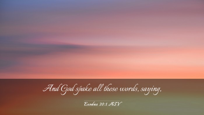 Picture 03 - Exodus 20:1 ASV Desktop Wallpaper - And God spake all these words, - Desktop Bible Verse Wallpaper
