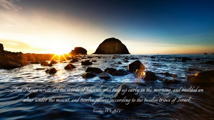Picture 03 - Exodus 24:4 ASV Desktop Wallpaper - And Moses wrote all the words of Jehovah, and - Desktop Bible Verse Wallpaper