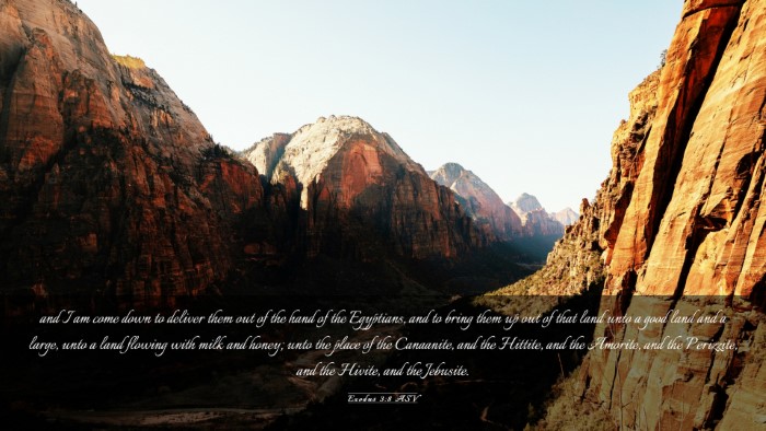 Picture 03 - Exodus 3:8 ASV Desktop Wallpaper - and I am come down to deliver them out of the - Desktop Bible Verse Wallpaper