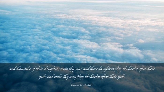 Picture 03 - Exodus 34:16 ASV Desktop Wallpaper - and thou take of their daughters unto thy sons, - Desktop Bible Verse Wallpaper