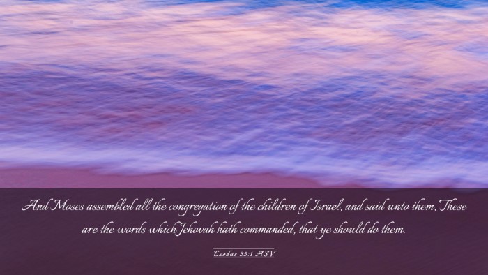 Picture 03 - Exodus 35:1 ASV Desktop Wallpaper - And Moses assembled all the congregation of the - Desktop Bible Verse Wallpaper