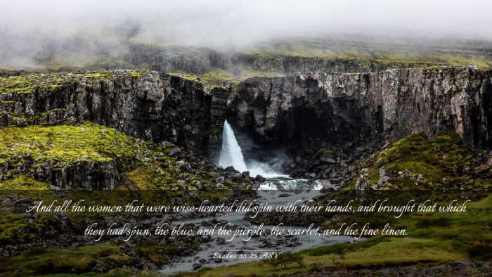 Picture 03 - Exodus 35:25 ASV Desktop Wallpaper - And all the women that were wise-hearted did spin - Desktop Bible Verse Wallpaper