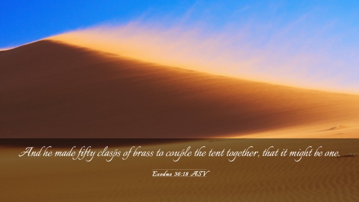 Picture 03 - Exodus 36:18 ASV Desktop Wallpaper - And he made fifty clasps of brass to couple the - Desktop Bible Verse Wallpaper