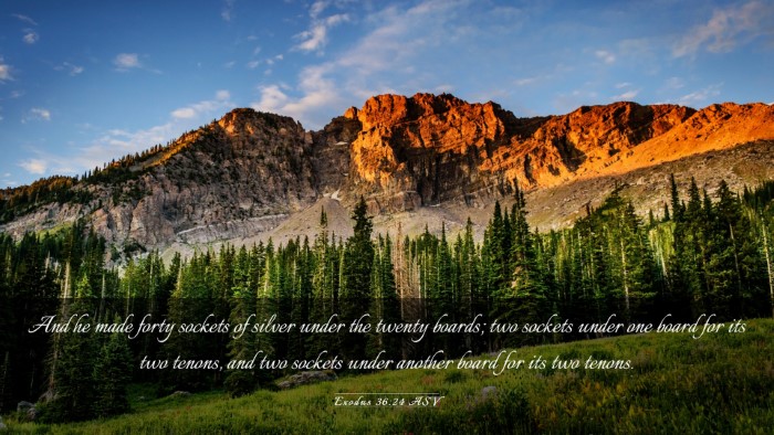 Picture 03 - Exodus 36:24 ASV Desktop Wallpaper - And he made forty sockets of silver under the - Desktop Bible Verse Wallpaper