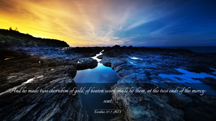 Picture 03 - Exodus 37:7 ASV Desktop Wallpaper - And he made two cherubim of gold; of beaten work - Desktop Bible Verse Wallpaper