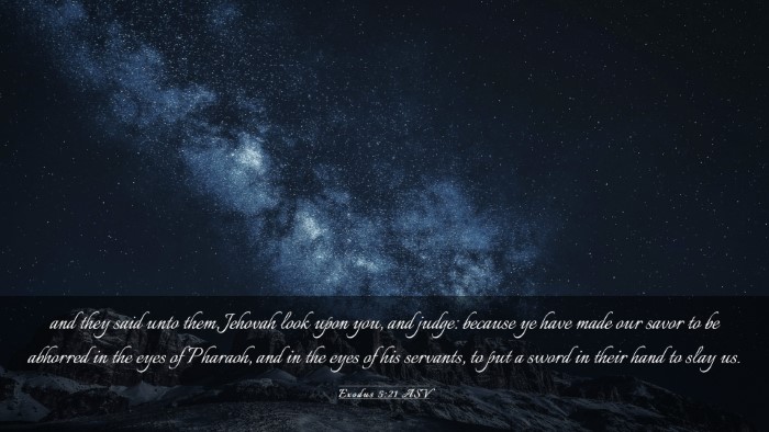 Picture 03 - Exodus 5:21 ASV Desktop Wallpaper - and they said unto them, Jehovah look upon you, - Desktop Bible Verse Wallpaper