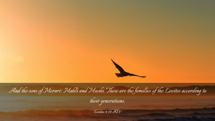 Picture 03 - Exodus 6:19 ASV Desktop Wallpaper - And the sons of Merari: Mahli and Mushi. These - Desktop Bible Verse Wallpaper