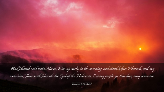 Picture 03 - Exodus 9:13 ASV Desktop Wallpaper - And Jehovah said unto Moses, Rise up early in the - Desktop Bible Verse Wallpaper