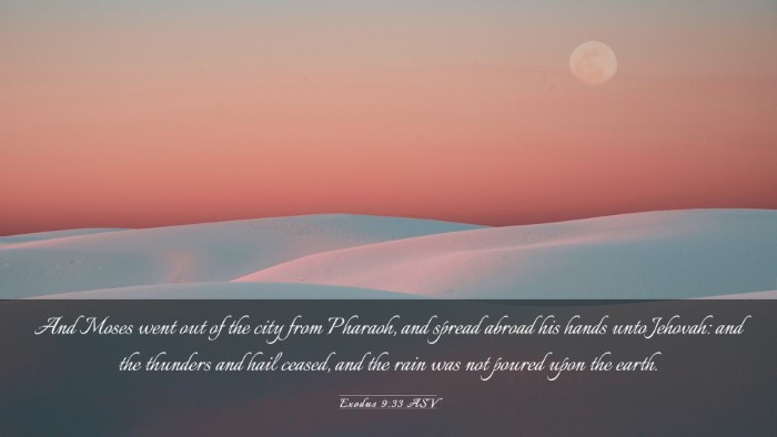 Picture 03 - Exodus 9:33 ASV Desktop Wallpaper - And Moses went out of the city from Pharaoh, and - Desktop Bible Verse Wallpaper