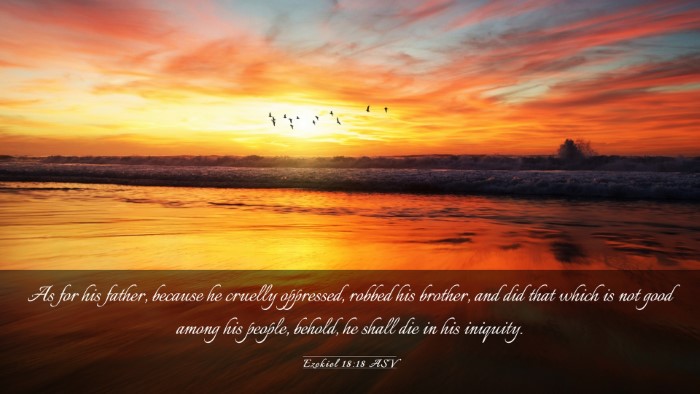 Picture 03 - Ezekiel 18:18 ASV Desktop Wallpaper - As for his father, because he cruelly oppressed, - Desktop Bible Verse Wallpaper