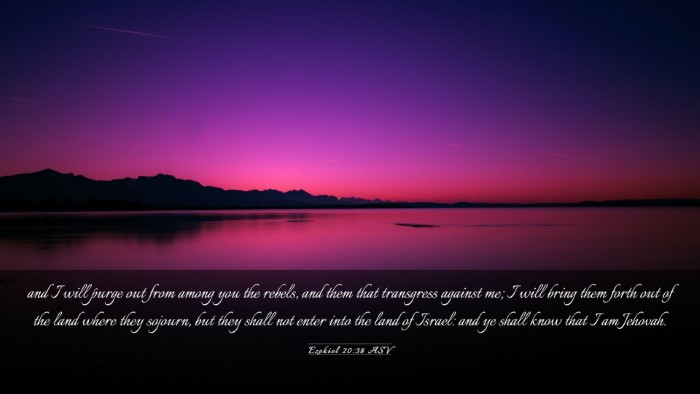 Picture 03 - Ezekiel 20:38 ASV Desktop Wallpaper - and I will purge out from among you the rebels, - Desktop Bible Verse Wallpaper