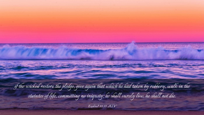 Picture 03 - Ezekiel 33:15 ASV Desktop Wallpaper - if the wicked restore the pledge, give again that - Desktop Bible Verse Wallpaper
