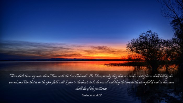 Picture 03 - Ezekiel 33:27 ASV Desktop Wallpaper - Thus shalt thou say unto them, Thus saith the - Desktop Bible Verse Wallpaper