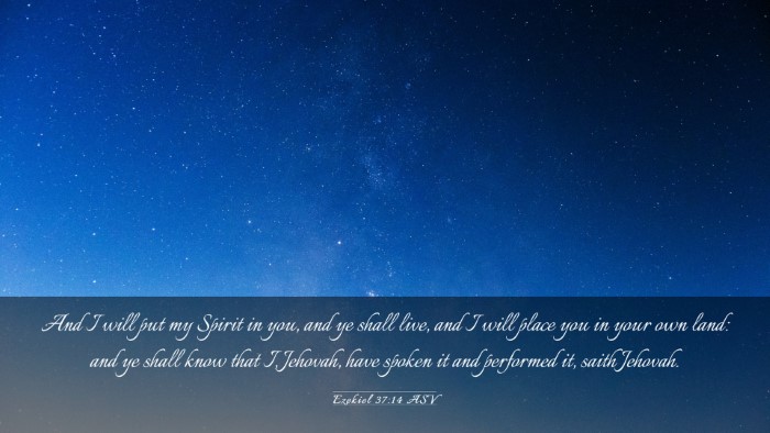 Picture 03 - Ezekiel 37:14 ASV Desktop Wallpaper - And I will put my Spirit in you, and ye shall - Desktop Bible Verse Wallpaper