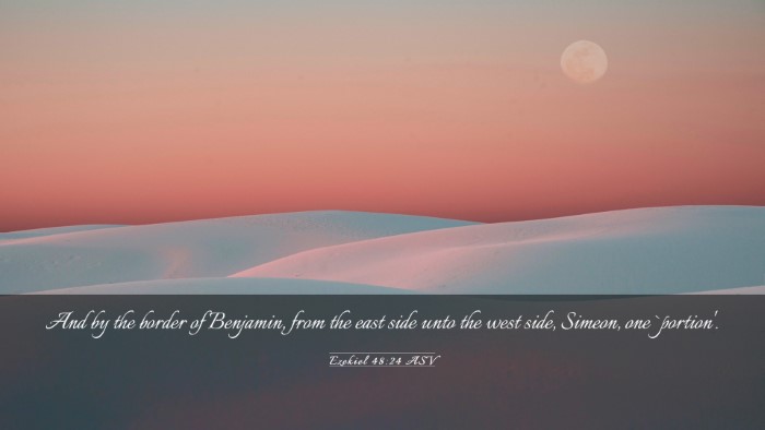 Picture 03 - Ezekiel 48:24 ASV Desktop Wallpaper - And by the border of Benjamin, from the east side - Desktop Bible Verse Wallpaper