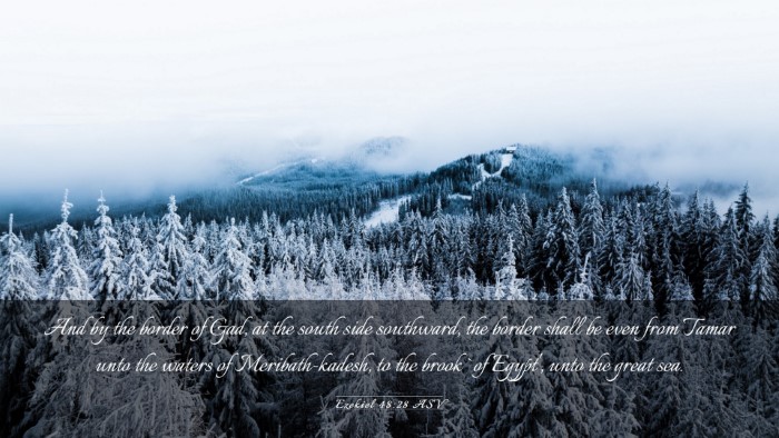 Picture 03 - Ezekiel 48:28 ASV Desktop Wallpaper - And by the border of Gad, at the south side - Desktop Bible Verse Wallpaper