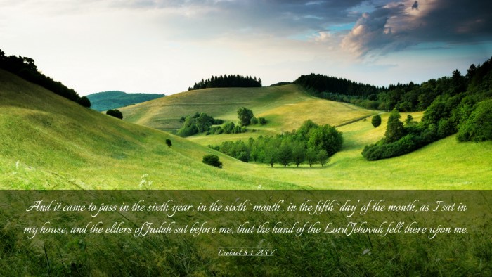 Picture 03 - Ezekiel 8:1 ASV Desktop Wallpaper - And it came to pass in the sixth year, in the - Desktop Bible Verse Wallpaper