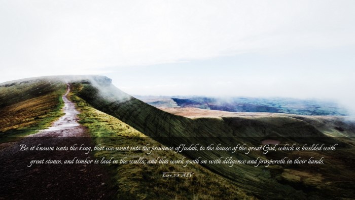 Picture 03 - Ezra 5:8 ASV Desktop Wallpaper - Be it known unto the king, that we went into the - Desktop Bible Verse Wallpaper