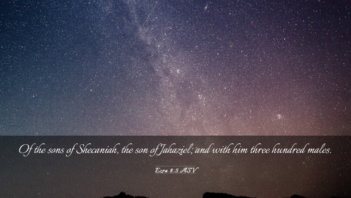 Picture 03 - Ezra 8:5 ASV Desktop Wallpaper - Of the sons of Shecaniah, the son of Jahaziel; - Desktop Bible Verse Wallpaper