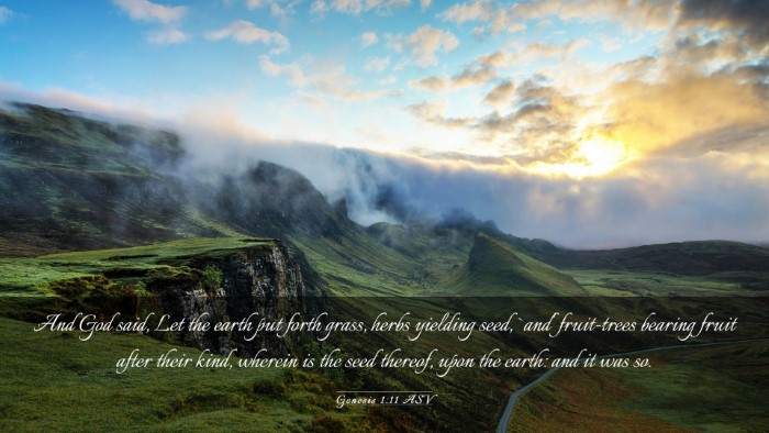 Picture 03 - Genesis 1:11 ASV Desktop Wallpaper - And God said, Let the earth put forth grass, - Desktop Bible Verse Wallpaper