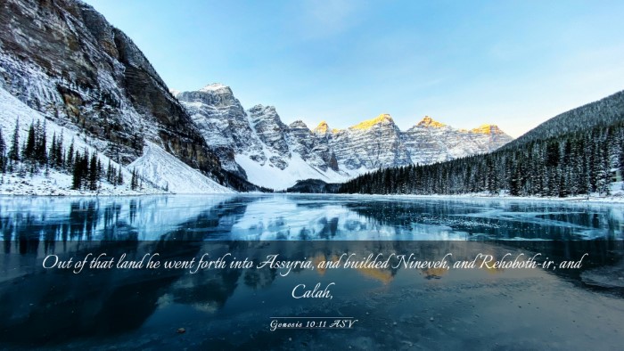 Picture 03 - Genesis 10:11 ASV Desktop Wallpaper - Out of that land he went forth into Assyria, and - Desktop Bible Verse Wallpaper