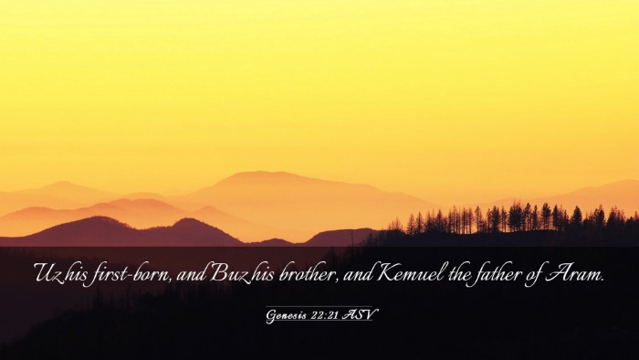 Picture 03 - Genesis 22:21 ASV Desktop Wallpaper - Uz his first-born, and Buz his brother, and - Desktop Bible Verse Wallpaper