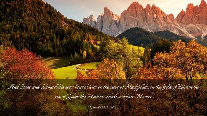Picture 03 - Genesis 25:9 ASV Desktop Wallpaper - And Isaac and Ishmael his sons buried him in the - Desktop Bible Verse Wallpaper