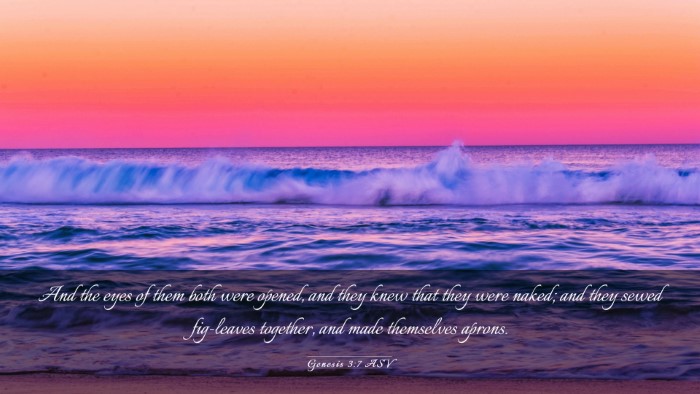 Picture 03 - Genesis 3:7 ASV Desktop Wallpaper - And the eyes of them both were opened, and they - Desktop Bible Verse Wallpaper