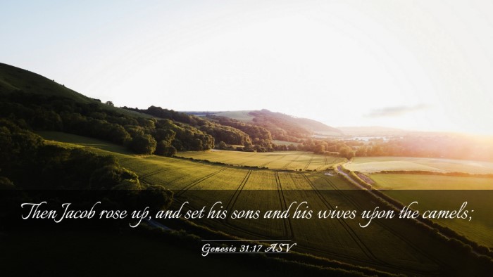 Picture 03 - Genesis 31:17 ASV Desktop Wallpaper - Then Jacob rose up, and set his sons and his - Desktop Bible Verse Wallpaper