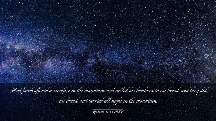 Picture 03 - Genesis 31:54 ASV Desktop Wallpaper - And Jacob offered a sacrifice in the mountain, - Desktop Bible Verse Wallpaper