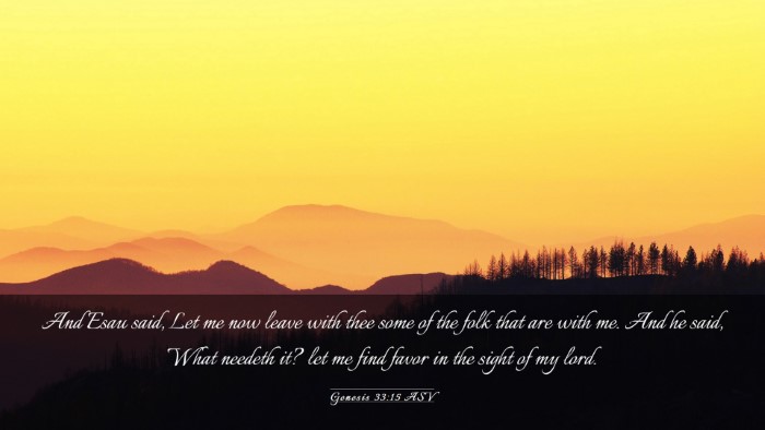 Picture 03 - Genesis 33:15 ASV Desktop Wallpaper - And Esau said, Let me now leave with thee some of - Desktop Bible Verse Wallpaper