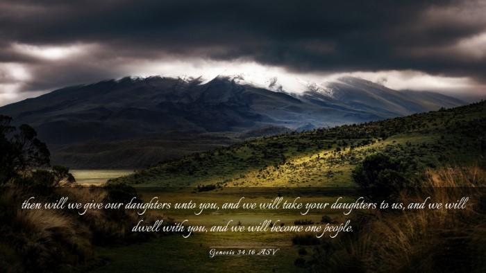 Picture 03 - Genesis 34:16 ASV Desktop Wallpaper - then will we give our daughters unto you, and we - Desktop Bible Verse Wallpaper